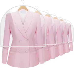 HANGERWORLD 20 Pack Shoulder Covers - 24" x 21.5" with Gusset - Large PEVA Plastic Garment Cover Dust Protector for Hanging Clothes Storage