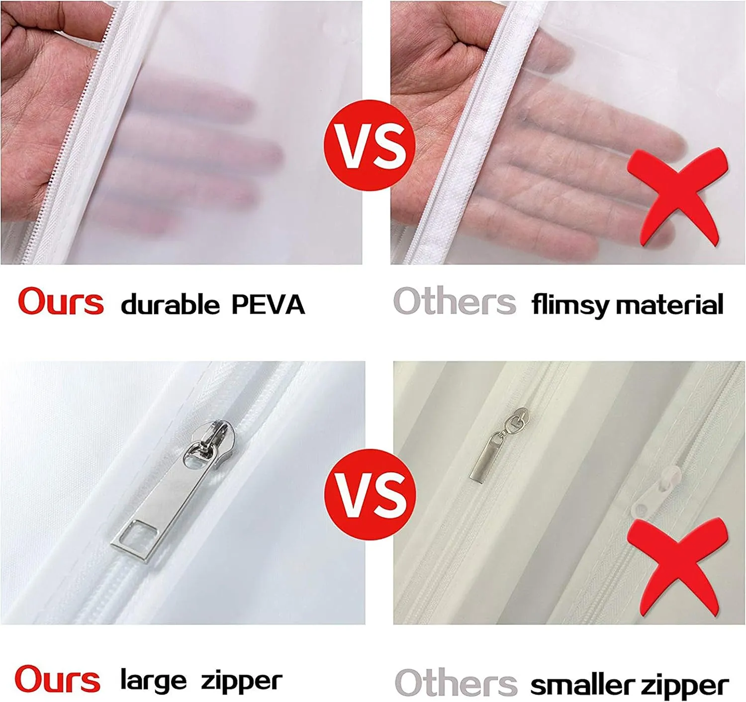 Hanging Garment Bags for Storage & Travel (Pack of 6) – 24”x43” (4 pcs) & 24”x54” (2 pcs) – Durable Suit Covers with Sturdy Zipper, Dust-Proof & Wrinkle-Free Clothing Protection