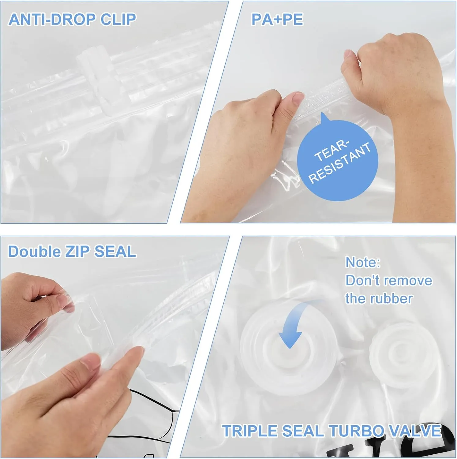 Hanging Vacuum Storage Bags 5 Pack, Space Saver Garment Bags 35.5 x27.6 inch, Vacuum Seal Bags for Clothing for Jacket, Suits, Dress, Clothing, Space Saver Bags With Hook