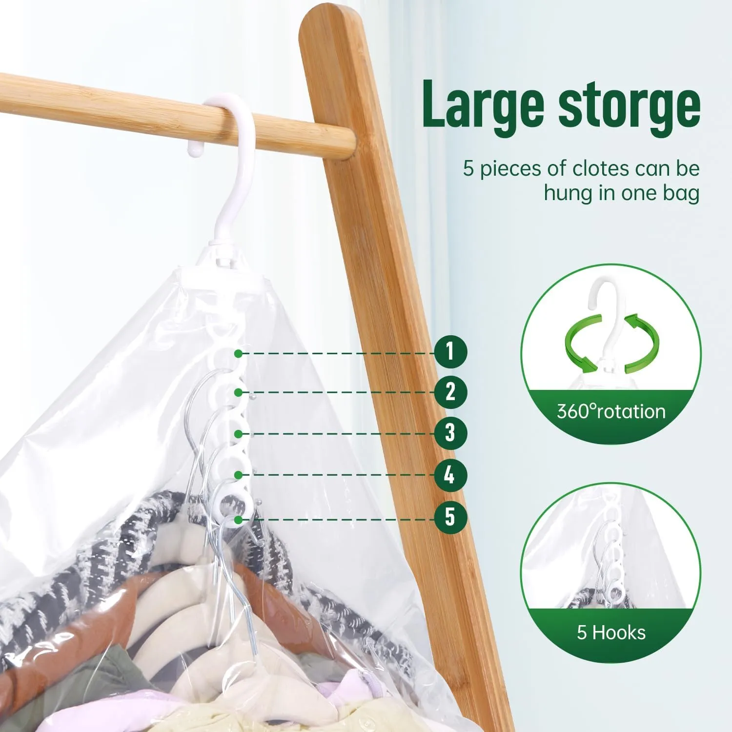 Hanging Vacuum Storage Bags For Clothes With Hand Pump,Coat Storage Bag Hanging,Vacuum Bags For Clothes,Space Saver Vacuum Storage Bags,Garment, Clothing, Dress, Suit, Long Coat, Jacket(Short 4 Pack）