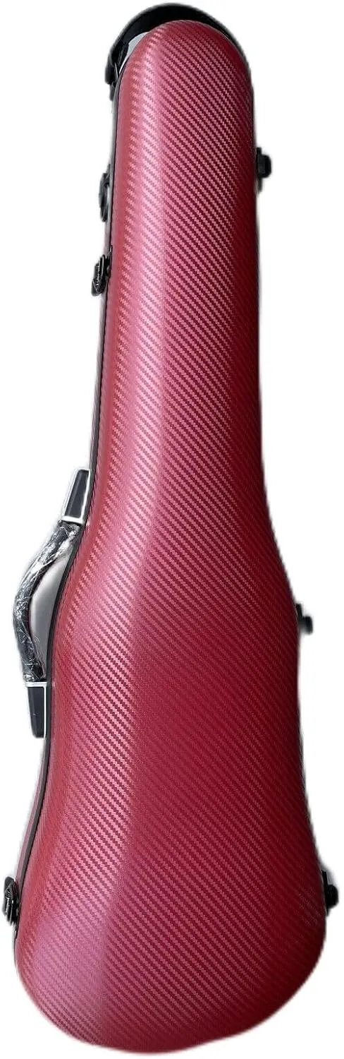 Hard Shell Carbon Fiber Violin Box - Anti-Scratch, Shaped Flight Case, Backpackable Travel Case (Rose)