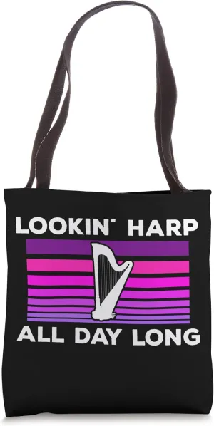 Harp Musician Looking Harp Musical Harpist Orchestra Tote Bag