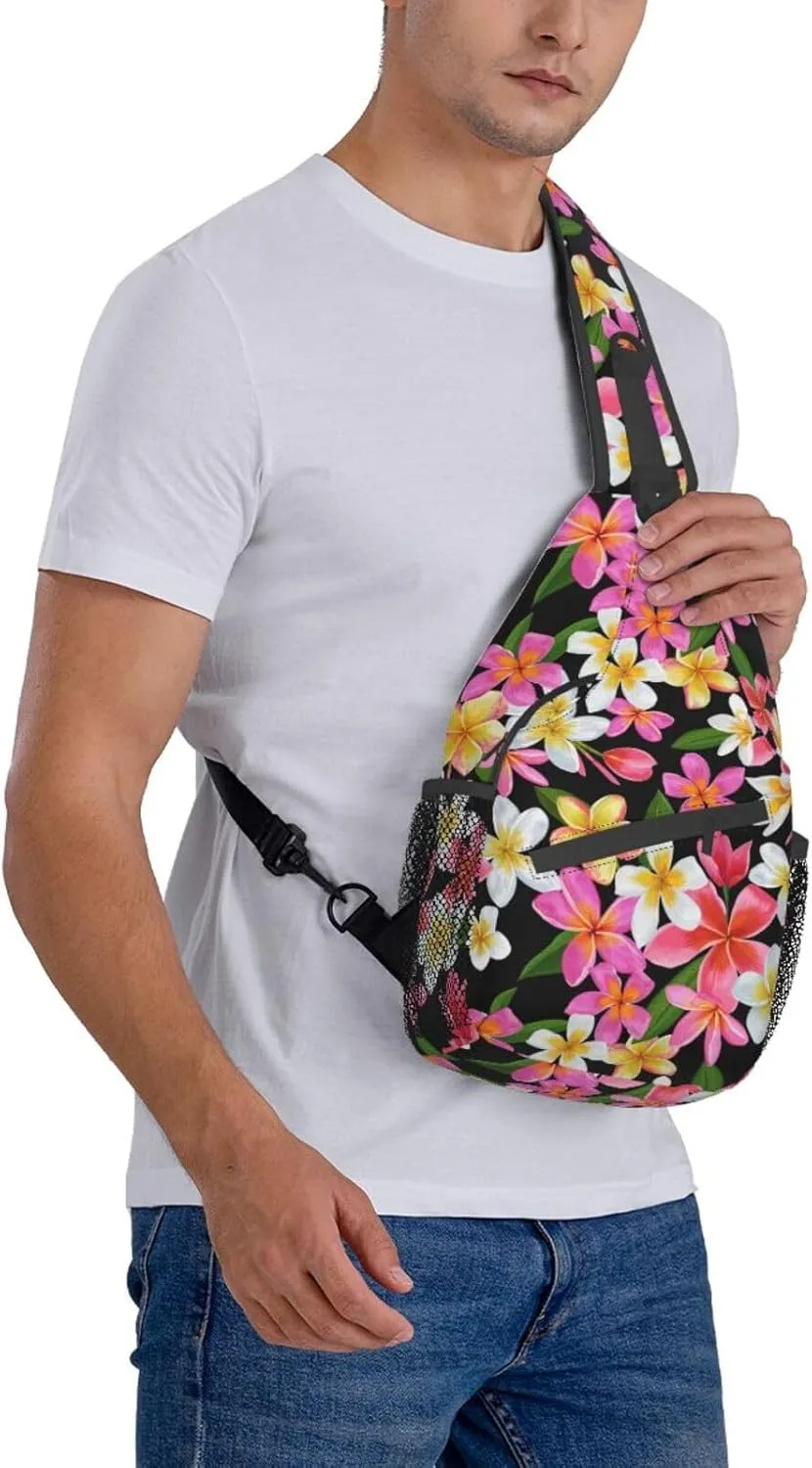 Hawaii Hawaiian Sling Bag,Multipurpose Crossbody Backpack Shoulder Chest Bag for Women Men Travel Hiking Daypack