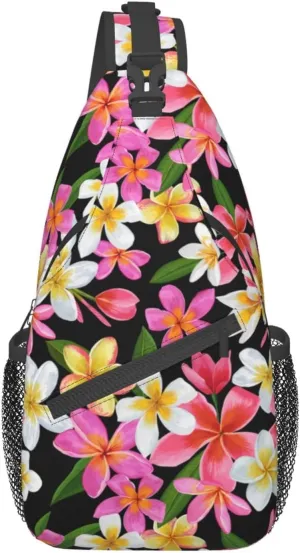 Hawaii Hawaiian Sling Bag,Multipurpose Crossbody Backpack Shoulder Chest Bag for Women Men Travel Hiking Daypack