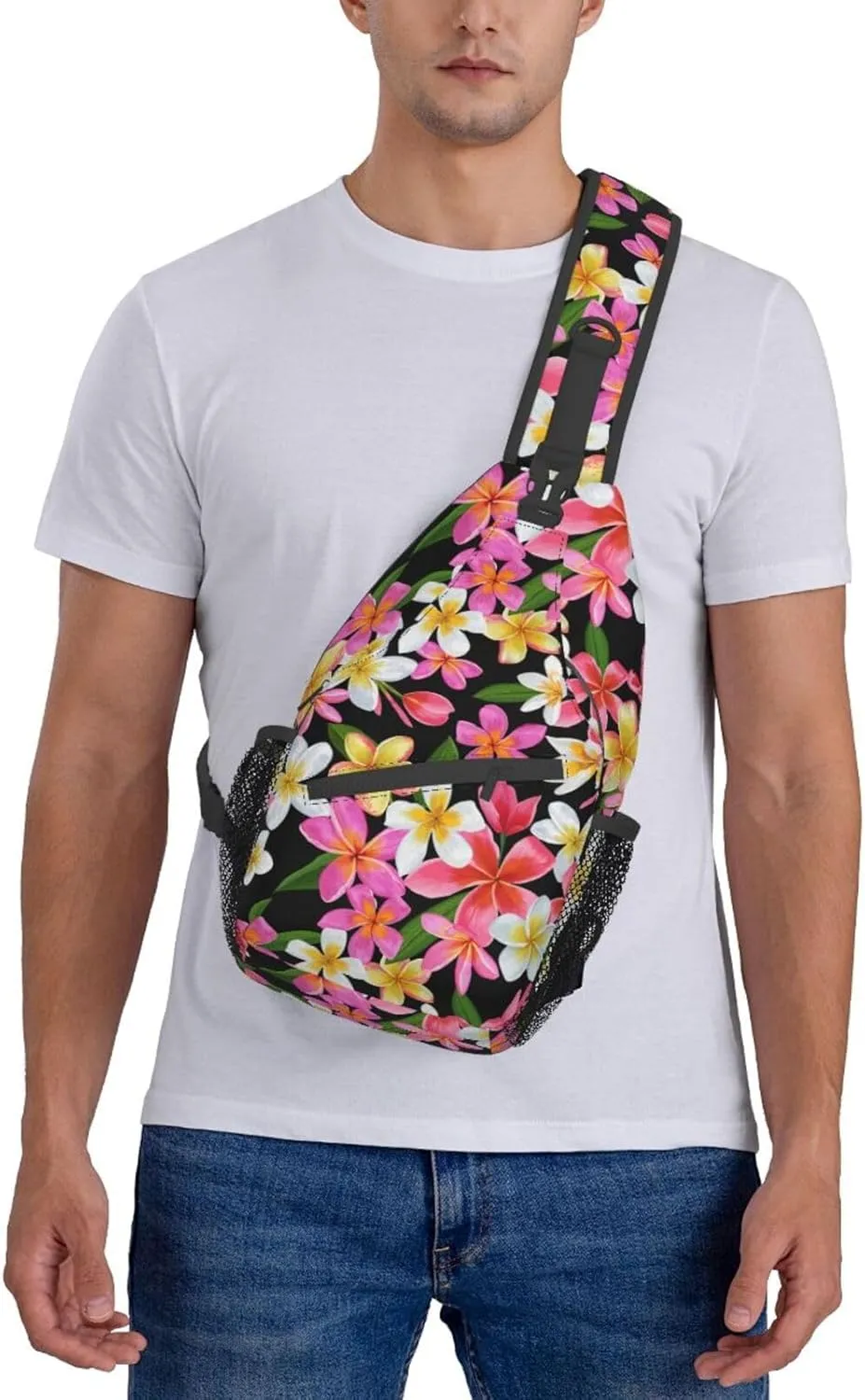 Hawaii Hawaiian Sling Bag,Multipurpose Crossbody Backpack Shoulder Chest Bag for Women Men Travel Hiking Daypack