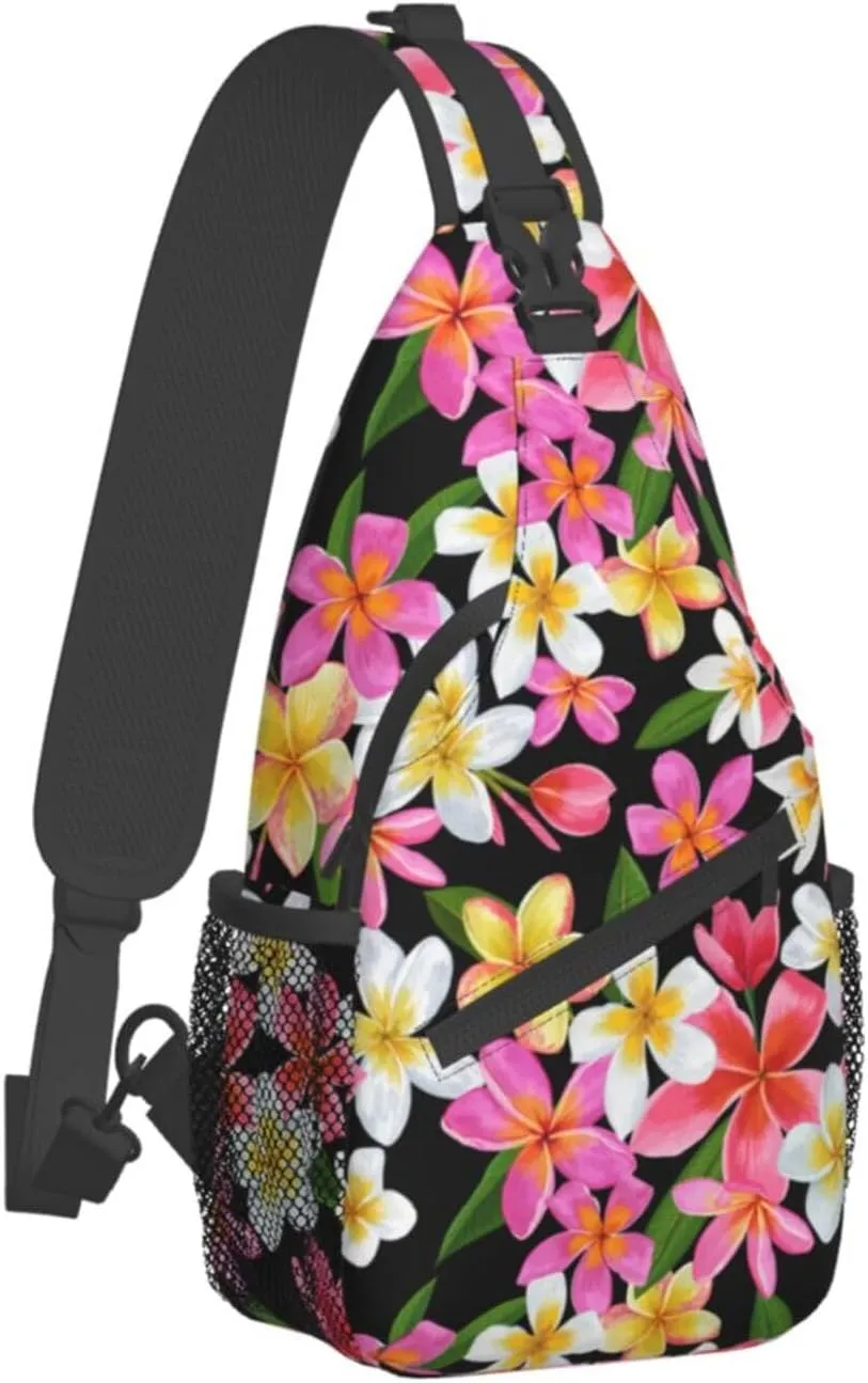 Hawaii Hawaiian Sling Bag,Multipurpose Crossbody Backpack Shoulder Chest Bag for Women Men Travel Hiking Daypack