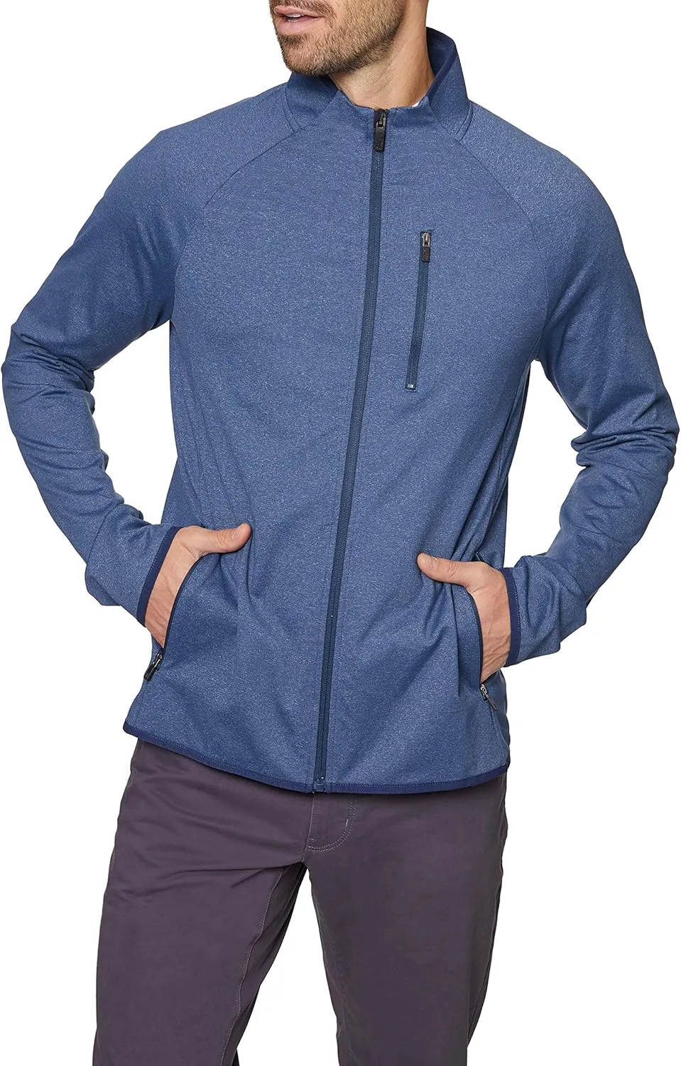 Hickey Freeman Men's Tech Melange Full Zip