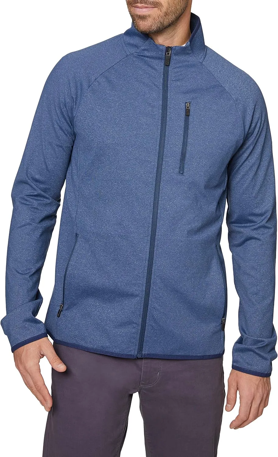 Hickey Freeman Men's Tech Melange Full Zip