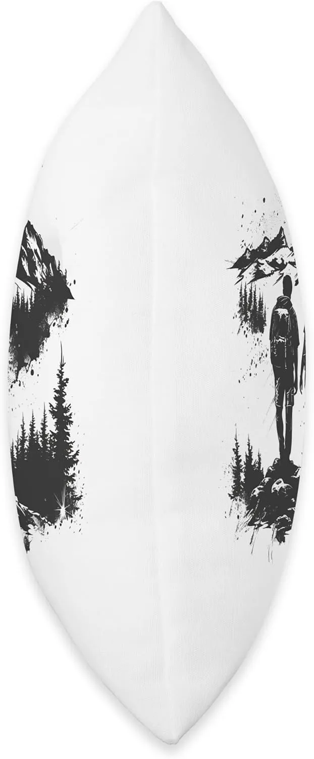 Hiking Mountain Climbing Cool Forest Trail Backpacker Design Throw Pillow