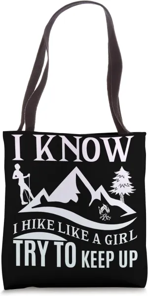Hiking Saying, Mountain Lines, Alps Motif, Hiking. Tote Bag