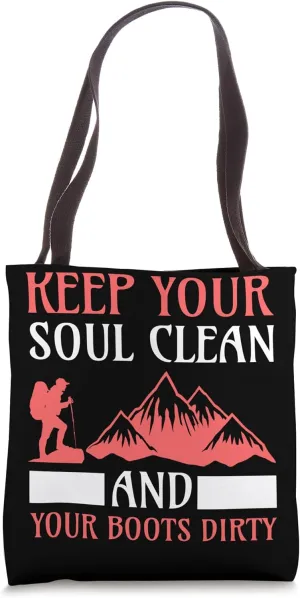 Hiking Saying, Mountain Lines, Alps Motif, Hiking. Tote Bag