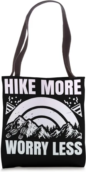 Hiking Saying, Mountain Lines, Alps Motif, Hiking. Tote Bag
