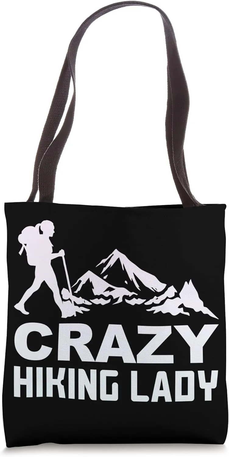 Hiking Saying, Mountain Lines, Alps Motif, Hiking. Tote Bag