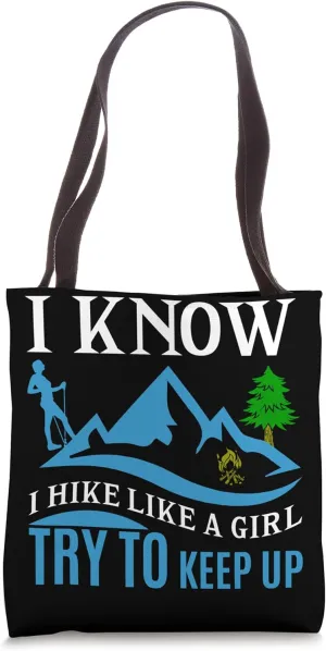 Hiking Saying, Mountain Lines, Alps Motif, Hiking. Tote Bag