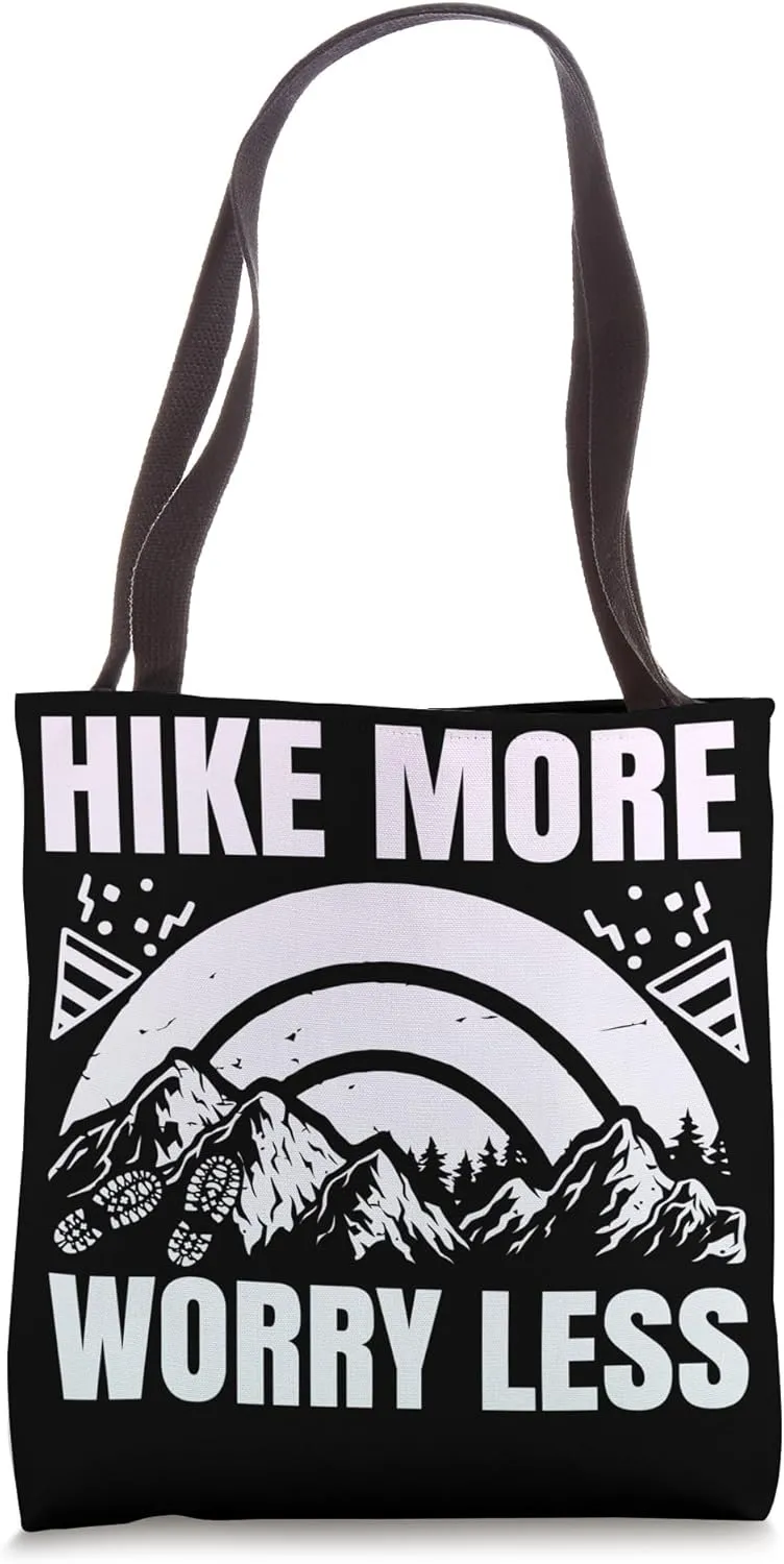 Hiking Saying, Mountain Lines, Alps Motif, Hiking. Tote Bag