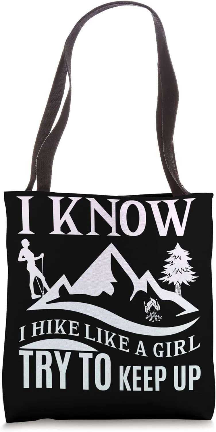 Hiking Saying, Mountain Lines, Alps Motif, Hiking. Tote Bag