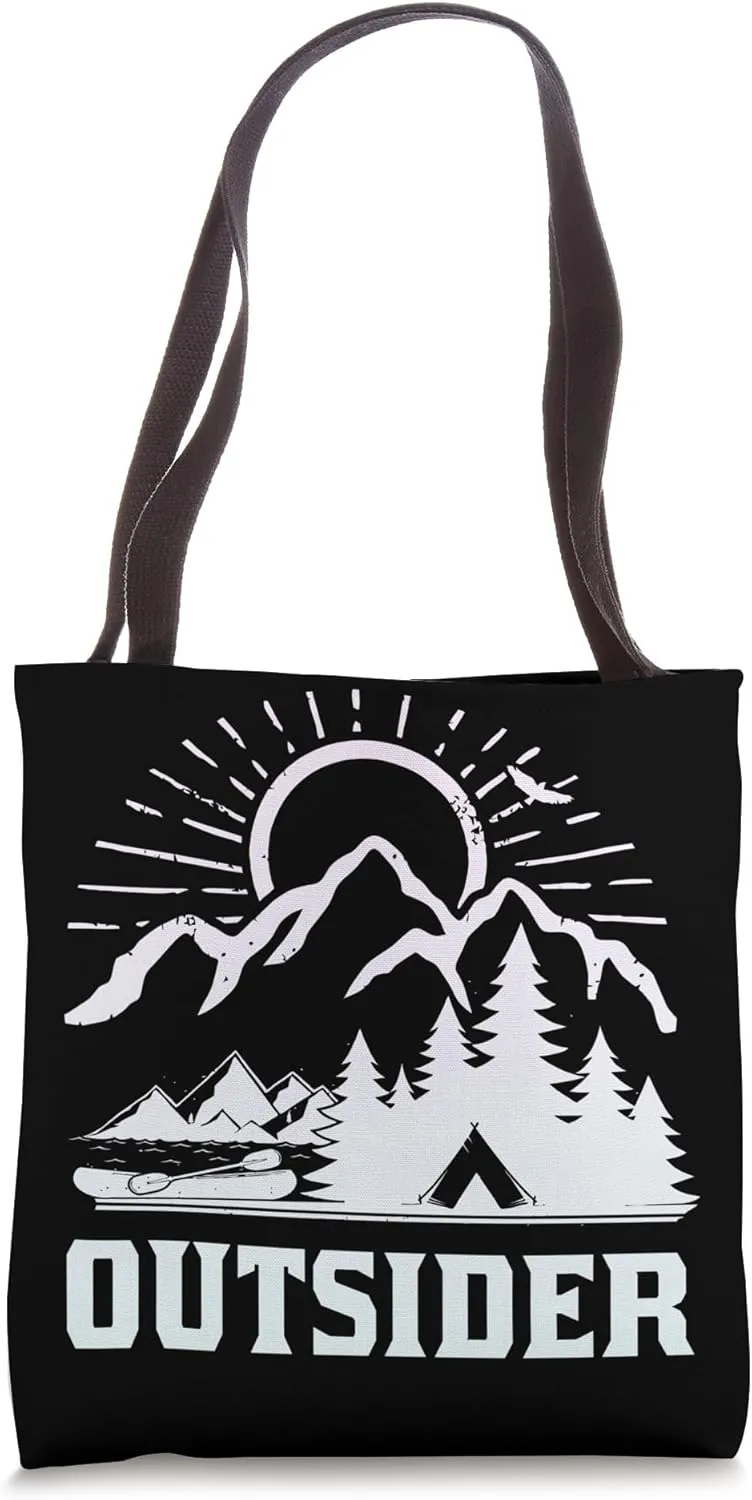 Hiking Saying, Mountain Lines, Alps Motif, Hiking. Tote Bag