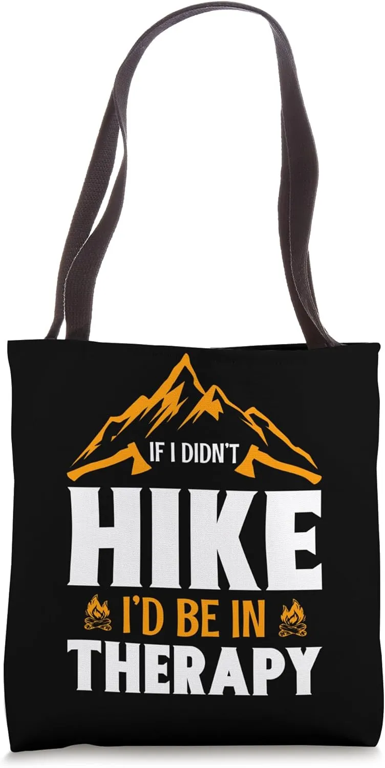 Hiking Saying, Mountain Lines, Alps Motif, Hiking. Tote Bag