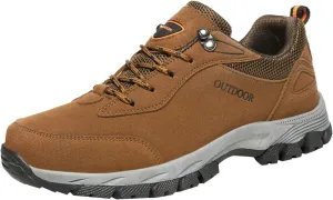 Hiking Shoes Men Comfortable Lightweight Non Slip Breathable Sneakers Low Top Walking Shoes for Outdoor Trailing Trekking Walking Climbing Men's Daily Work Shoe with Arch Support