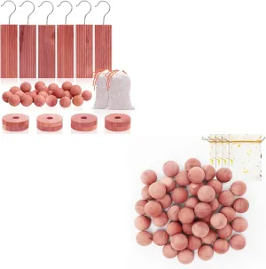 Homode Cedar Blocks for Clothes Storage, 100% Aromatic Red Ceder Wood, Cedar Balls and Cedar Rings for Closets and Drawers