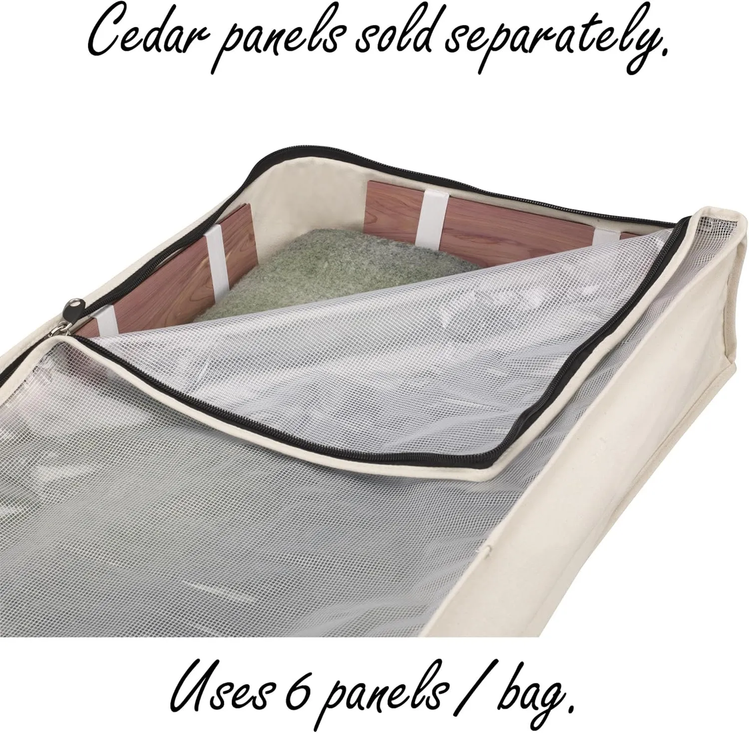 Household Essentials Cotton Canvas Under Bed Clothing and Linen Storage Bag | Natural