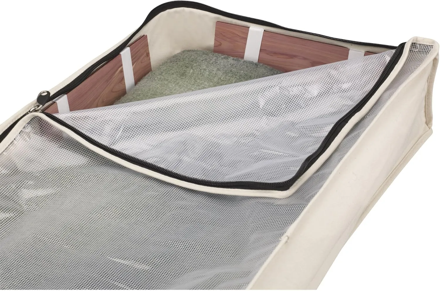 Household Essentials Cotton Canvas Under Bed Clothing and Linen Storage Bag | Natural