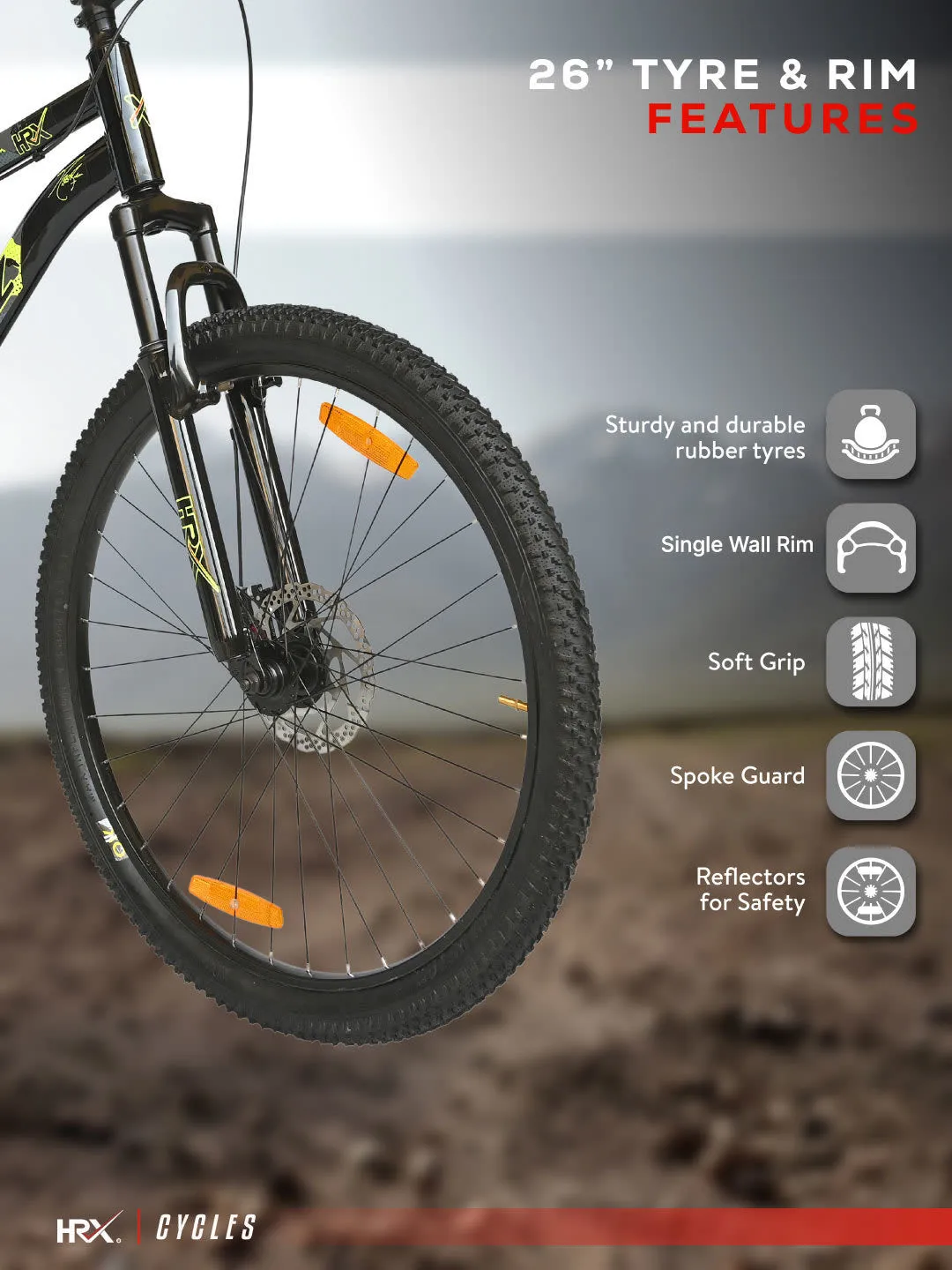 HRX Cycles by Hrithik Roshan GENZ26TWHITE Steel Single Speed 26 inch Mountain Cycle, White, Free Trainer Sessions and Cycling Event