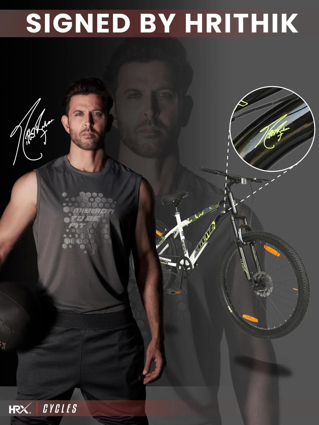 HRX Cycles by Hrithik Roshan GENZ26TWHITE Steel Single Speed 26 inch Mountain Cycle, White, Free Trainer Sessions and Cycling Event