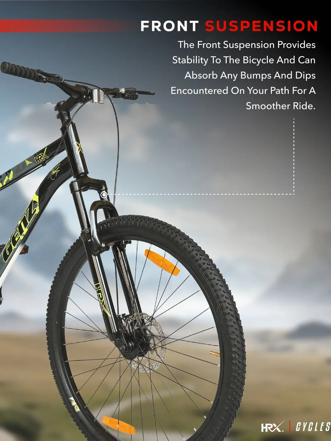 HRX Cycles by Hrithik Roshan GENZ26TWHITE Steel Single Speed 26 inch Mountain Cycle, White, Free Trainer Sessions and Cycling Event