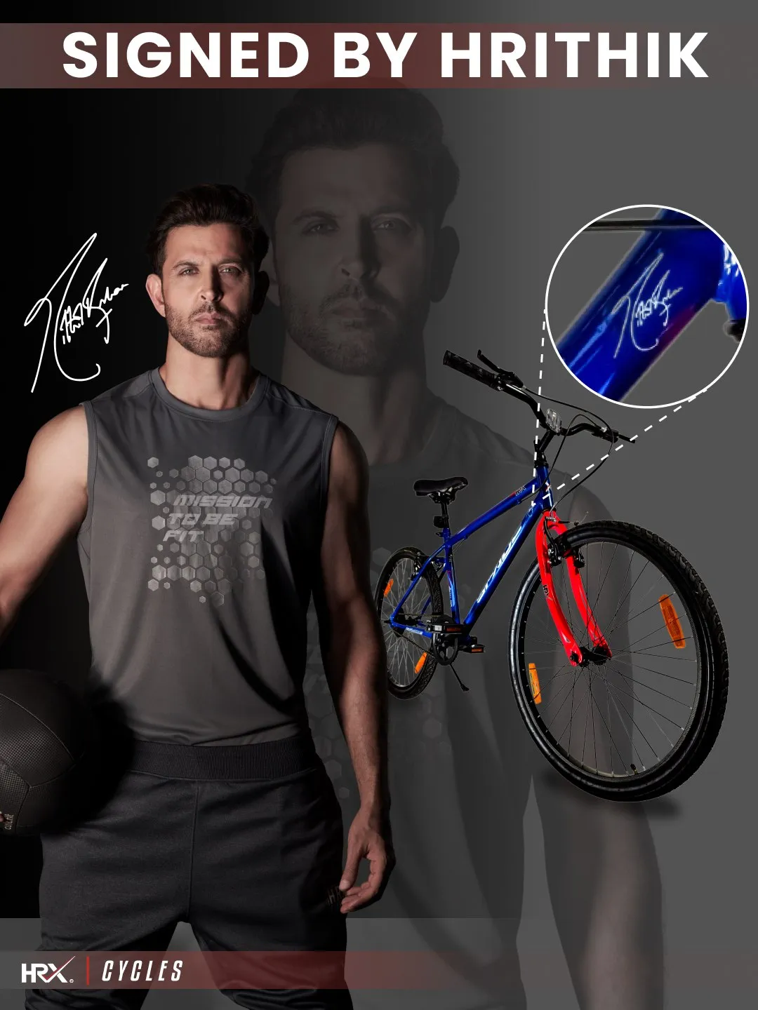 HRX Cycles by Hrithik Roshan SPADE26TBLUE Steel Single Speed 26 inch City Bike, Blue, Free Trainer Sessions and Cycling Event