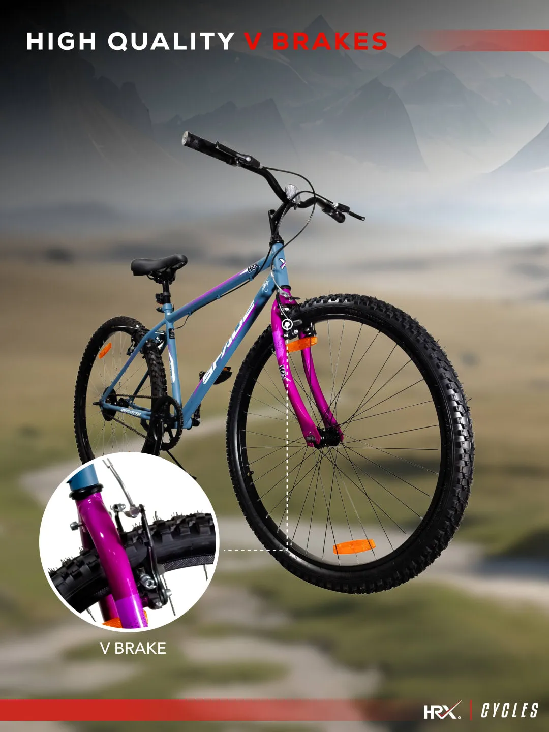 HRX Cycles by Hrithik Roshan SPADE27TGREY Steel Single Speed 27.5 inch City Bike, Grey, Free Trainer Sessions and Cycling Event