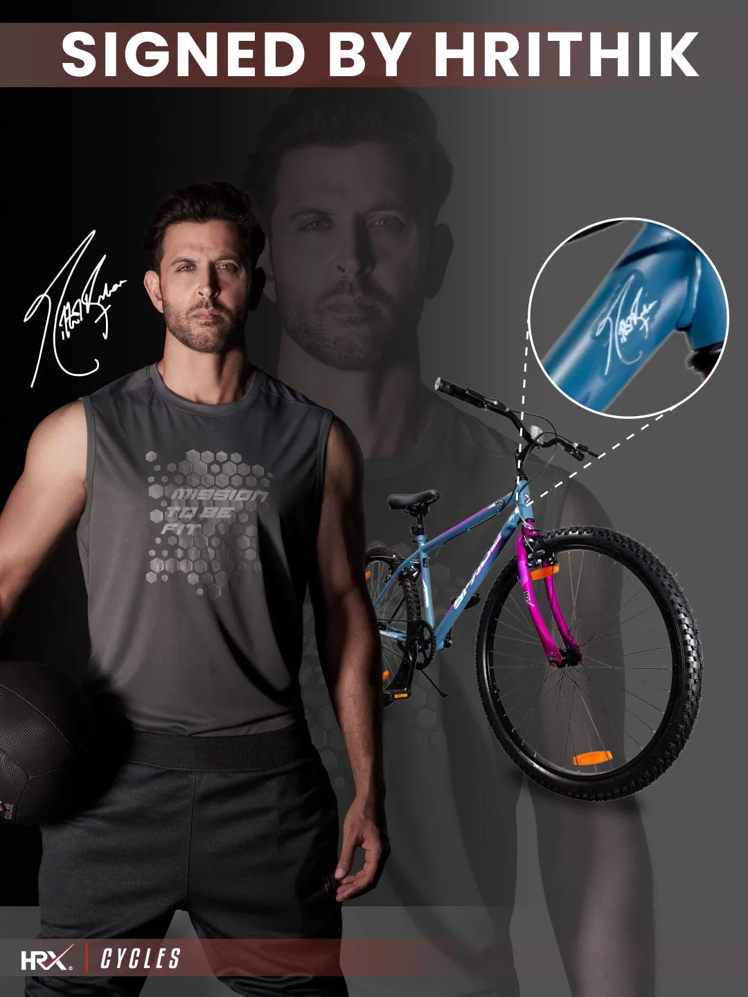 HRX Cycles by Hrithik Roshan SPADE27TGREY Steel Single Speed 27.5 inch City Bike, Grey, Free Trainer Sessions and Cycling Event