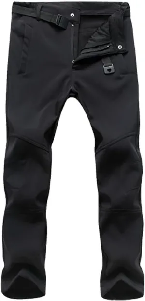 HYCOPROT Men's Snow Ski Pants Waterproof Fleece Lined Outdoor Hiking Pants with Belt