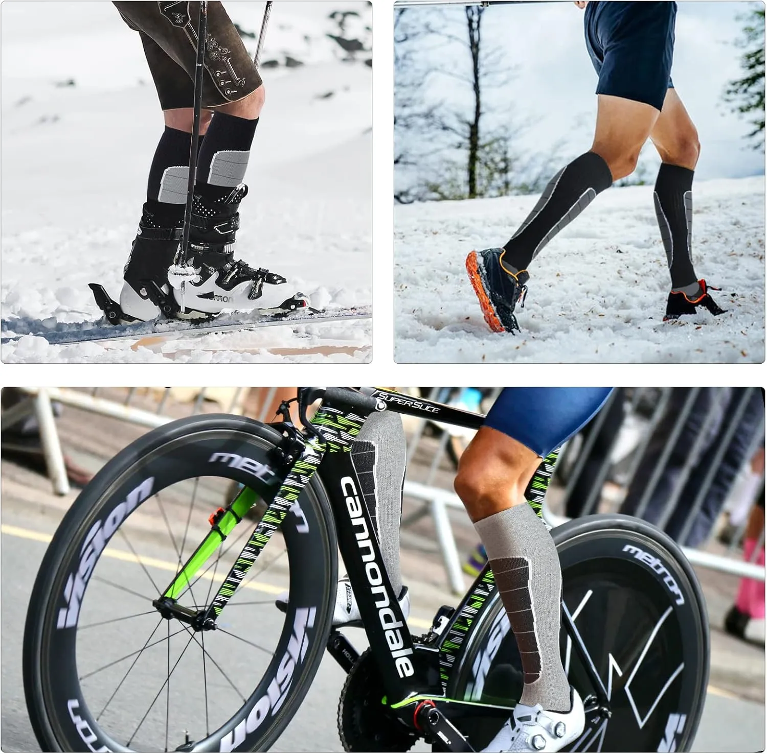 Hylaea Merino Wool Ski Socks, Cold Weather Socks for Snowboarding, Snow, Winter, Thermal Knee-high Warm Socks, Hunting