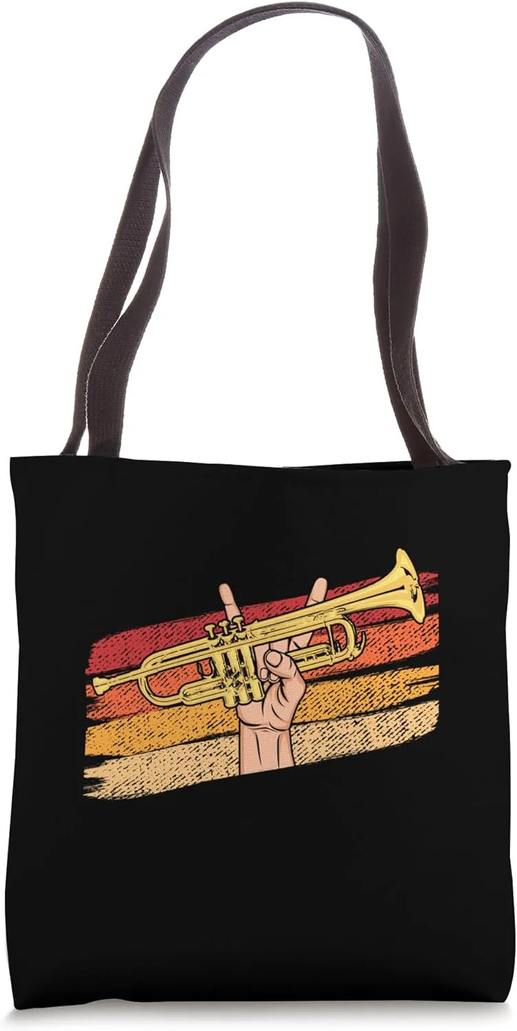 I Destroy Silence Funny Trombone Player Marching Band Player Tote Bag