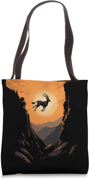 Ibex Wild Goat Rock Mountain Climber Climbing Bouldering Tote Bag