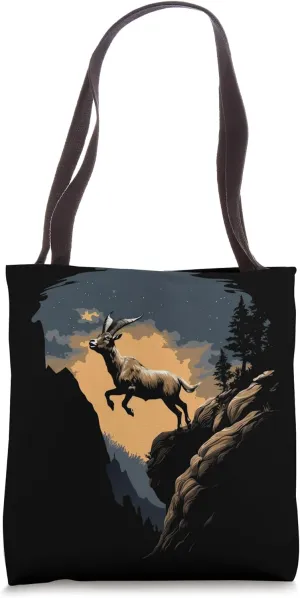 Ibex Wild Goat Rock Mountain Climber Climbing Bouldering Tote Bag