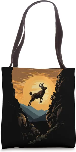 Ibex Wild Goat Rock Mountain Climber Climbing Bouldering Tote Bag