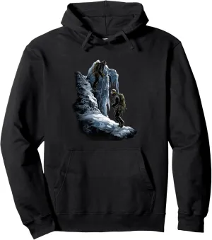 Ice Climbing Ice Climber Frozen Rock Snow Mountain Pullover Hoodie