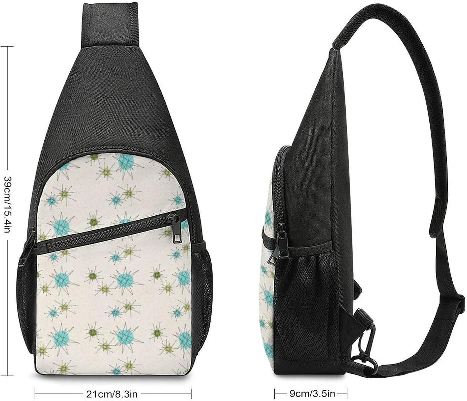 Iconic Atomic Starbursts Simple And Atmospheric Large Capacity Chest Bag