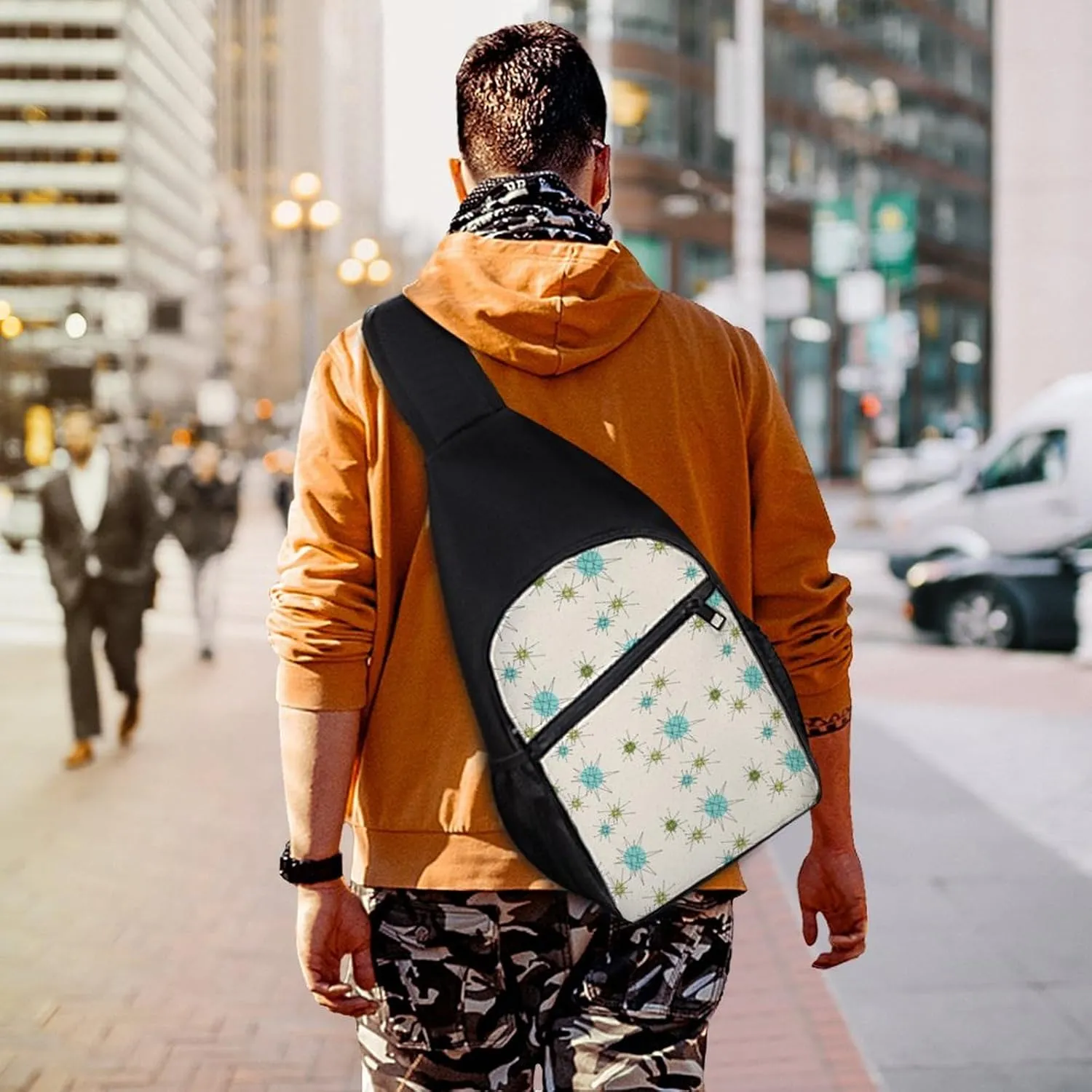 Iconic Atomic Starbursts Simple And Atmospheric Large Capacity Chest Bag