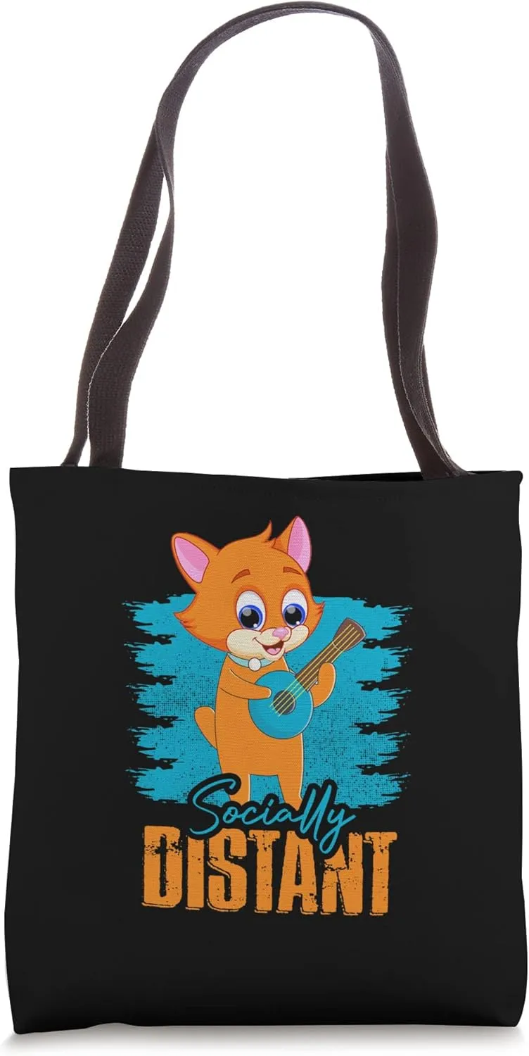 I'm Socially Distant Music Instrument Banjo Tote Bag