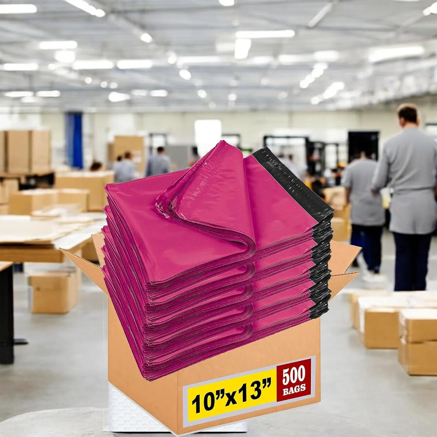 iMBAPrice 10x13 Inch 500-Pack Hot Pink Color Poly Mailers Shipping Envelopes Bags, Strong Adhesive Shipping and Packing Bags for Clothing, Waterproof and Tear-Proof Shipping Envelopes