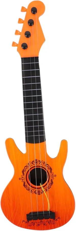 IMIKEYA Guitar Model Musical Instrument for Early Music Education Bright Color Design Material Present for Encourages Rhythm Auditory Skills