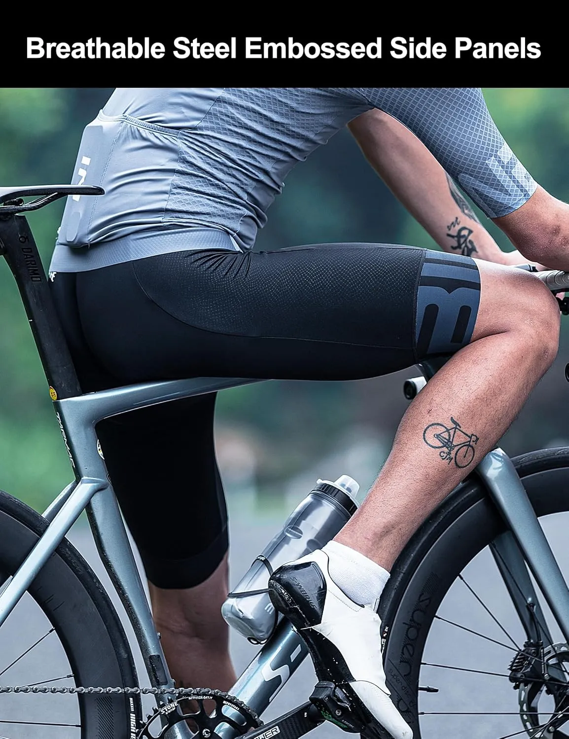 INBIKE Men's Padded Cycling Shorts High Elastic Wrinkle Resistant Breathable Cycling Tights