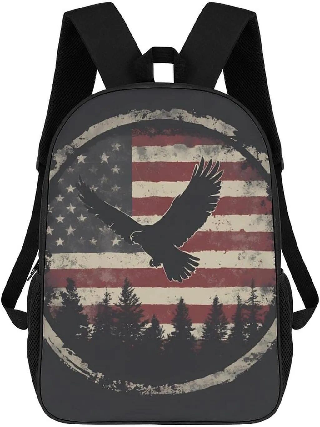 Independence Eagle U.S.A. Flag 17 Inches Travel Backpacks Funny Shoulder Bag Lightweight Daypack