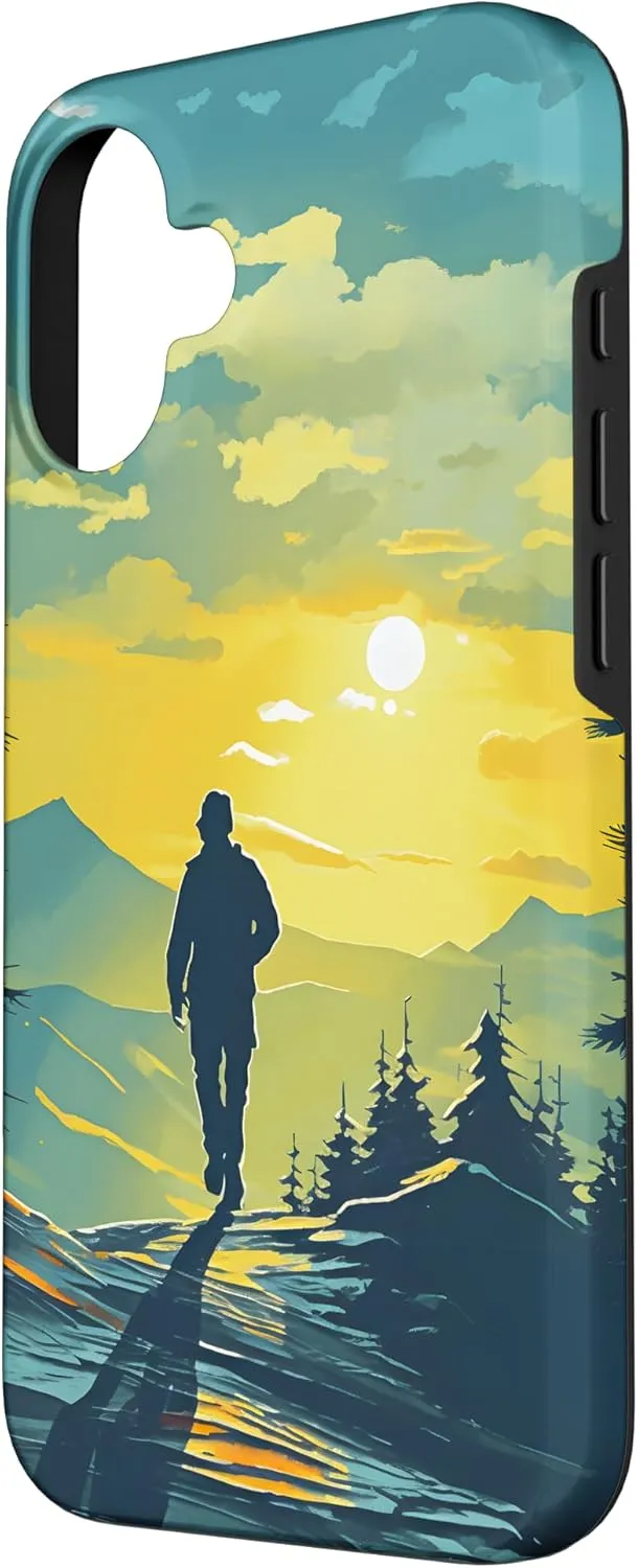 iPhone 16 Hiking Trekking, Forest Mountains, Nature, Outdoor Theme Case