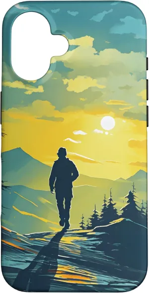 iPhone 16 Hiking Trekking, Forest Mountains, Nature, Outdoor Theme Case