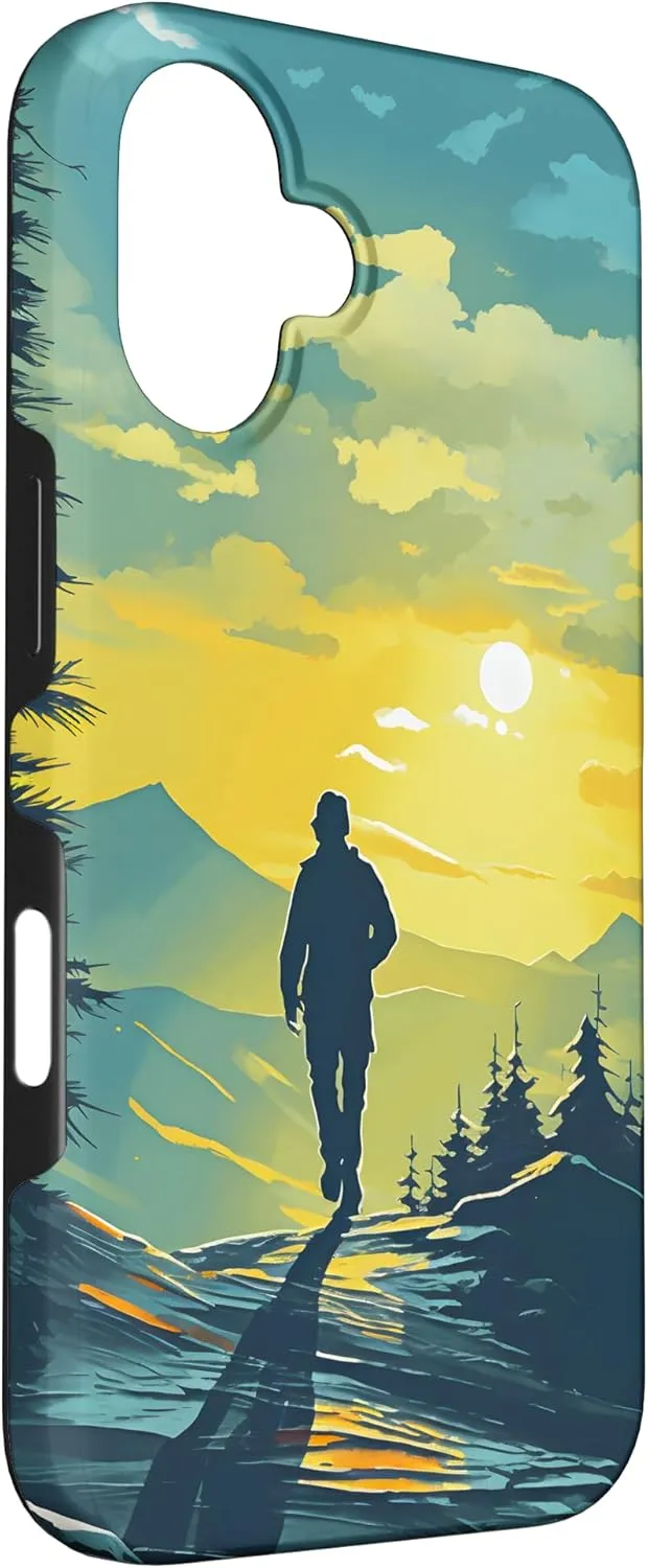 iPhone 16 Hiking Trekking, Forest Mountains, Nature, Outdoor Theme Case
