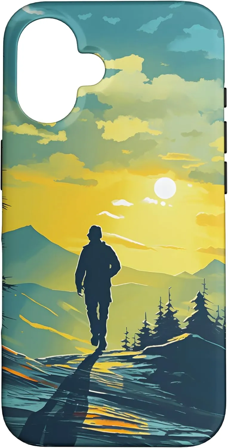 iPhone 16 Hiking Trekking, Forest Mountains, Nature, Outdoor Theme Case